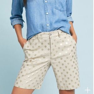 Anthropology Gold polka dot Cargo shorts size 26
